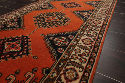 2'6" x 20'8" Hand Knotted Wool Rare Romanian Shirazz Area Rug Orange Runner