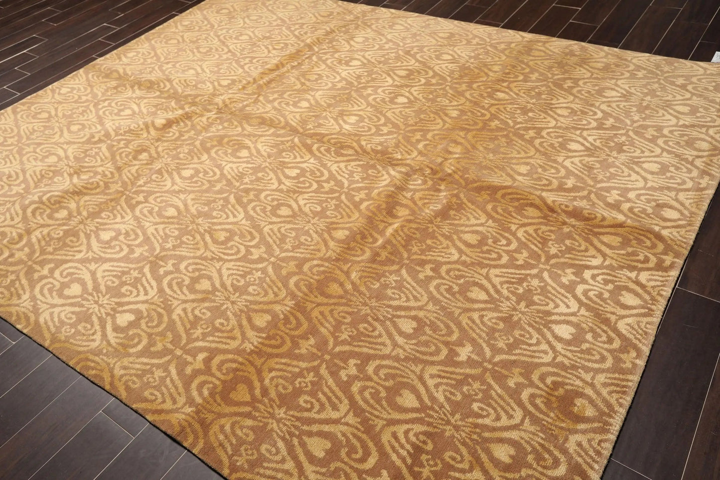 8'x10' Hand Knotted Wool & Silk Tibetan Oriental Area Rug Transitional Tan