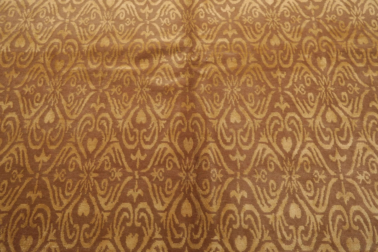 8'x10' Hand Knotted Wool & Silk Tibetan Oriental Area Rug Transitional Tan