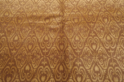8'x10' Hand Knotted Wool & Silk Tibetan Oriental Area Rug Transitional Tan