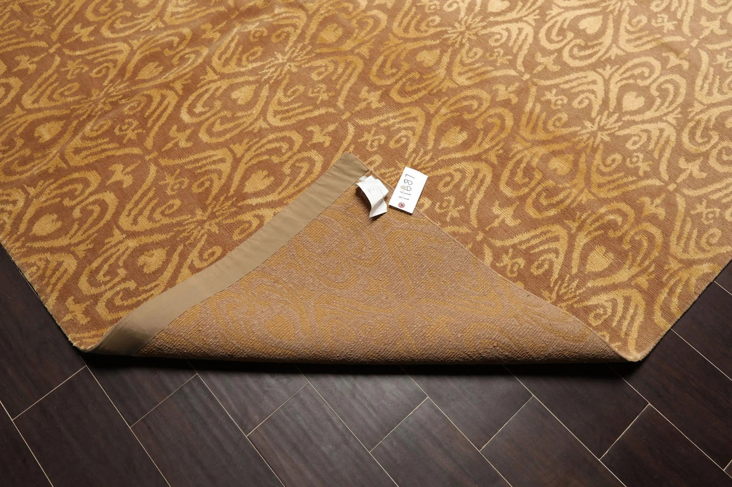 8'x10' Hand Knotted Wool & Silk Tibetan Oriental Area Rug Transitional Tan