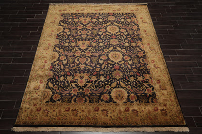 8'2" x 9'10" Hand Knotted Wool Agra 250 KPSI S.fine Veg dyes Area Rug Charcoal