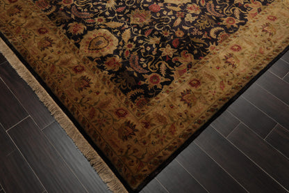 8'2" x 9'10" Hand Knotted Wool Agra 250 KPSI S.fine Veg dyes Area Rug Charcoal