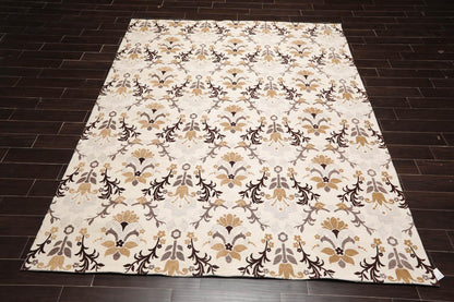 7'9” x 9'9" Transitional Floral Oriental Area Rug Beige, Brown