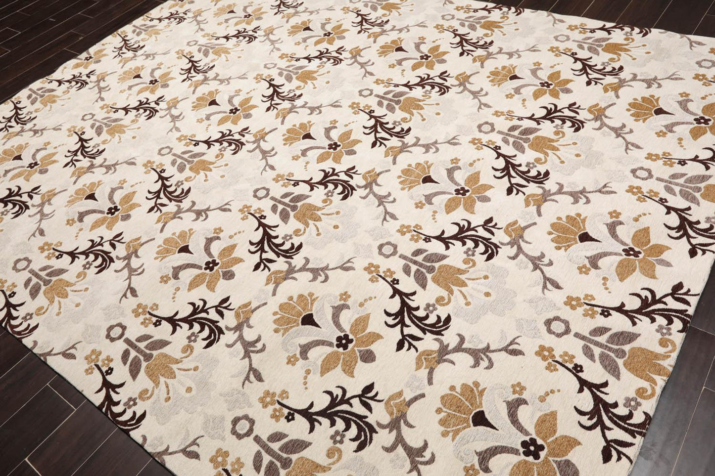 7'9” x 9'9" Transitional Floral Oriental Area Rug Beige, Brown