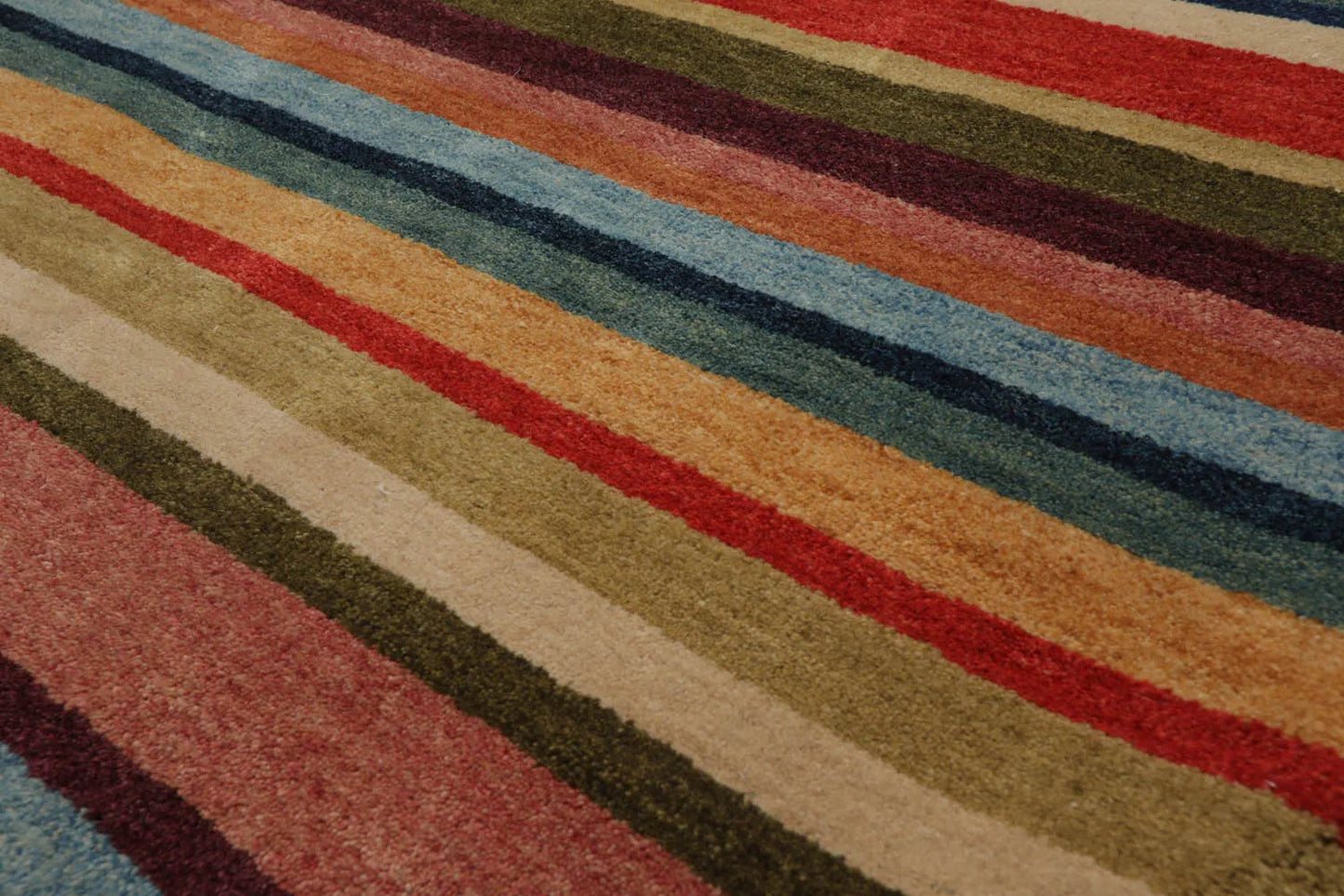 4' 2''x6' 2'' Hand Knotted Tibetan 100% Wool Modern & Contemporary Oriental Area Rug Blue, Beige Color