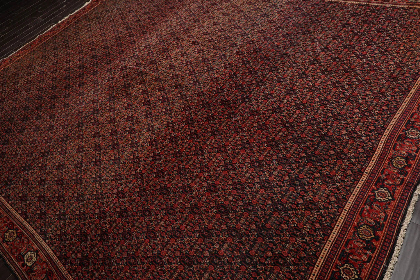 10' x13' 2'' Hand Knotted Persian 100% Wool Antique  Traditional  Oriental Area Rug Black,Orange Color