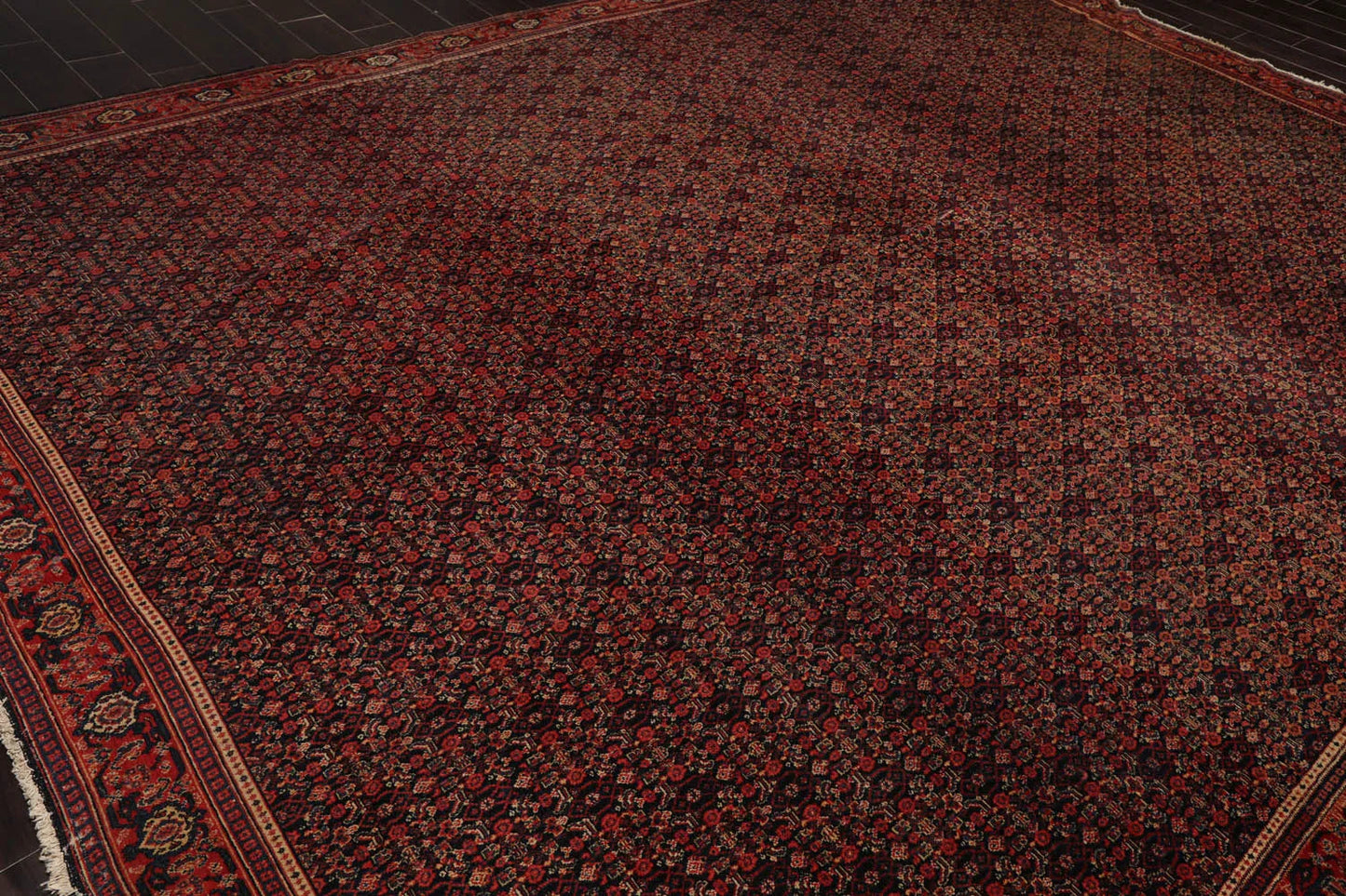 10' x13' 2'' Hand Knotted Persian 100% Wool Antique  Traditional  Oriental Area Rug Black,Orange Color