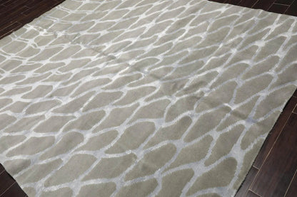8x10 Gray Hand Knotted Wool & Bamboo Silk Tibetan Oriental Area Rug