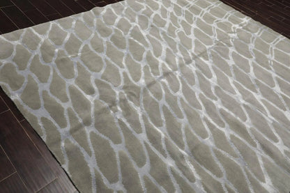 8x10 Gray Hand Knotted Wool & Bamboo Silk Tibetan Oriental Area Rug