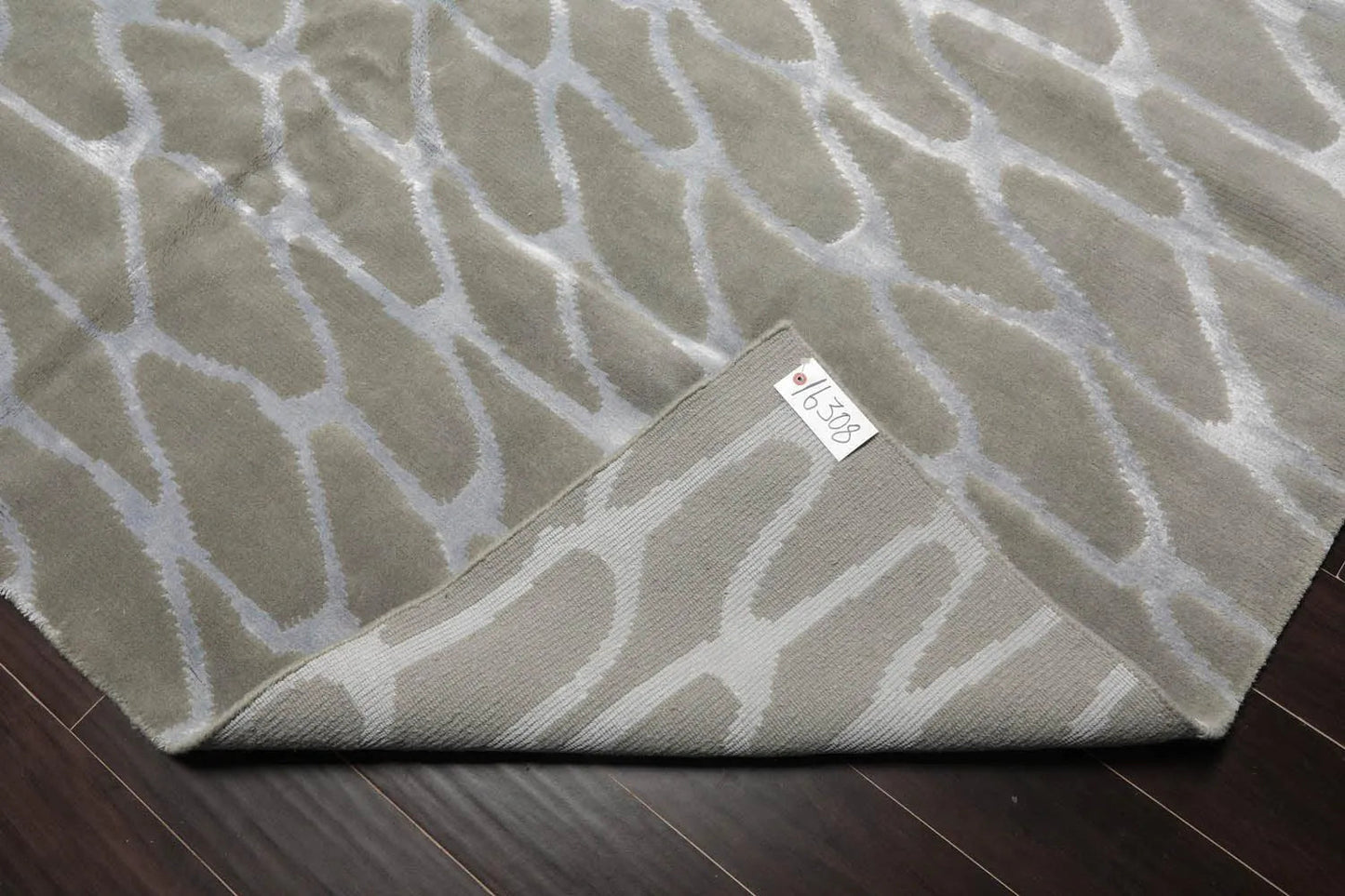 8x10 Gray Hand Knotted Wool & Bamboo Silk Tibetan Oriental Area Rug