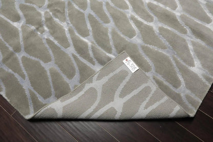 8x10 Gray Hand Knotted Wool & Bamboo Silk Tibetan Oriental Area Rug