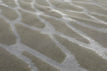 8x10 Gray Hand Knotted Wool & Bamboo Silk Tibetan Oriental Area Rug