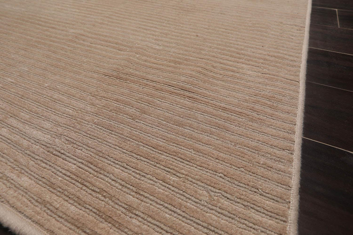 3'6" x 9'11” Runner Hand Knotted Wool & Viscose Tibetan Area Rug Beige