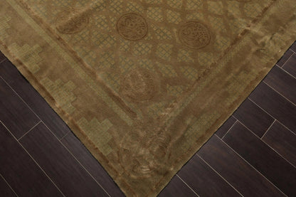 9' x 12' Hand Knotted Designer Wool & Silk Tibetan Oriental Area Rug Moss