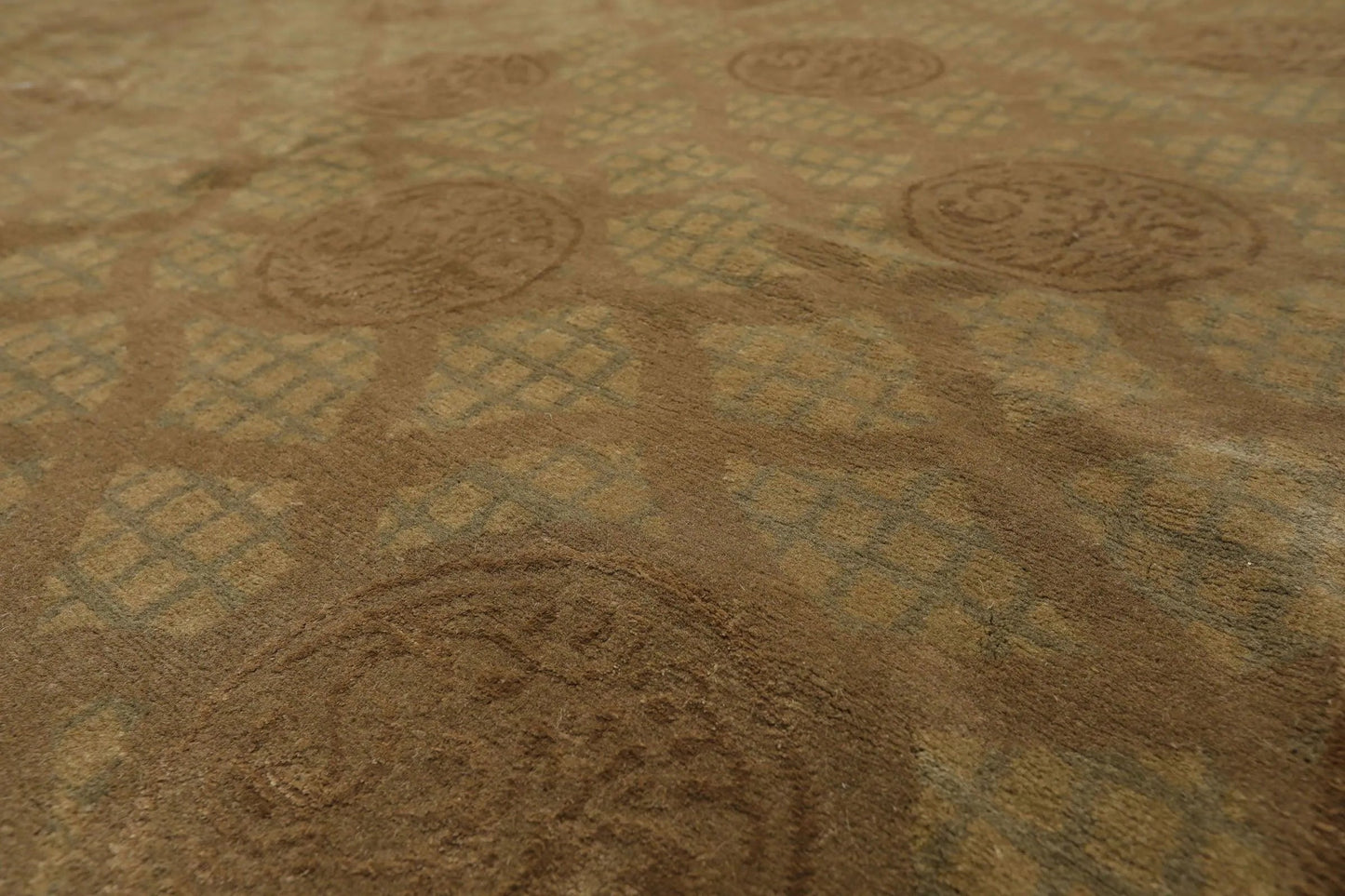 9' x 12' Hand Knotted Designer Wool & Silk Tibetan Oriental Area Rug Moss