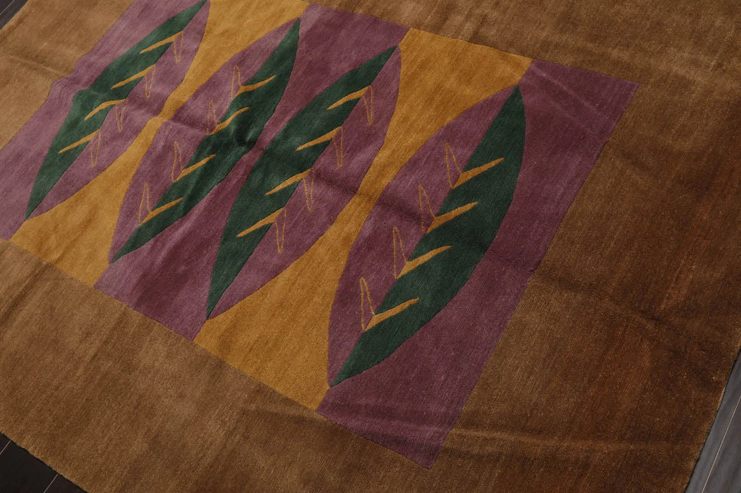 5' 2''x7'Hand Knotted Tibetan 100% Wool Michaelian & Kohlberg Traditional Oriental Area Rug Lavander, Gold Color