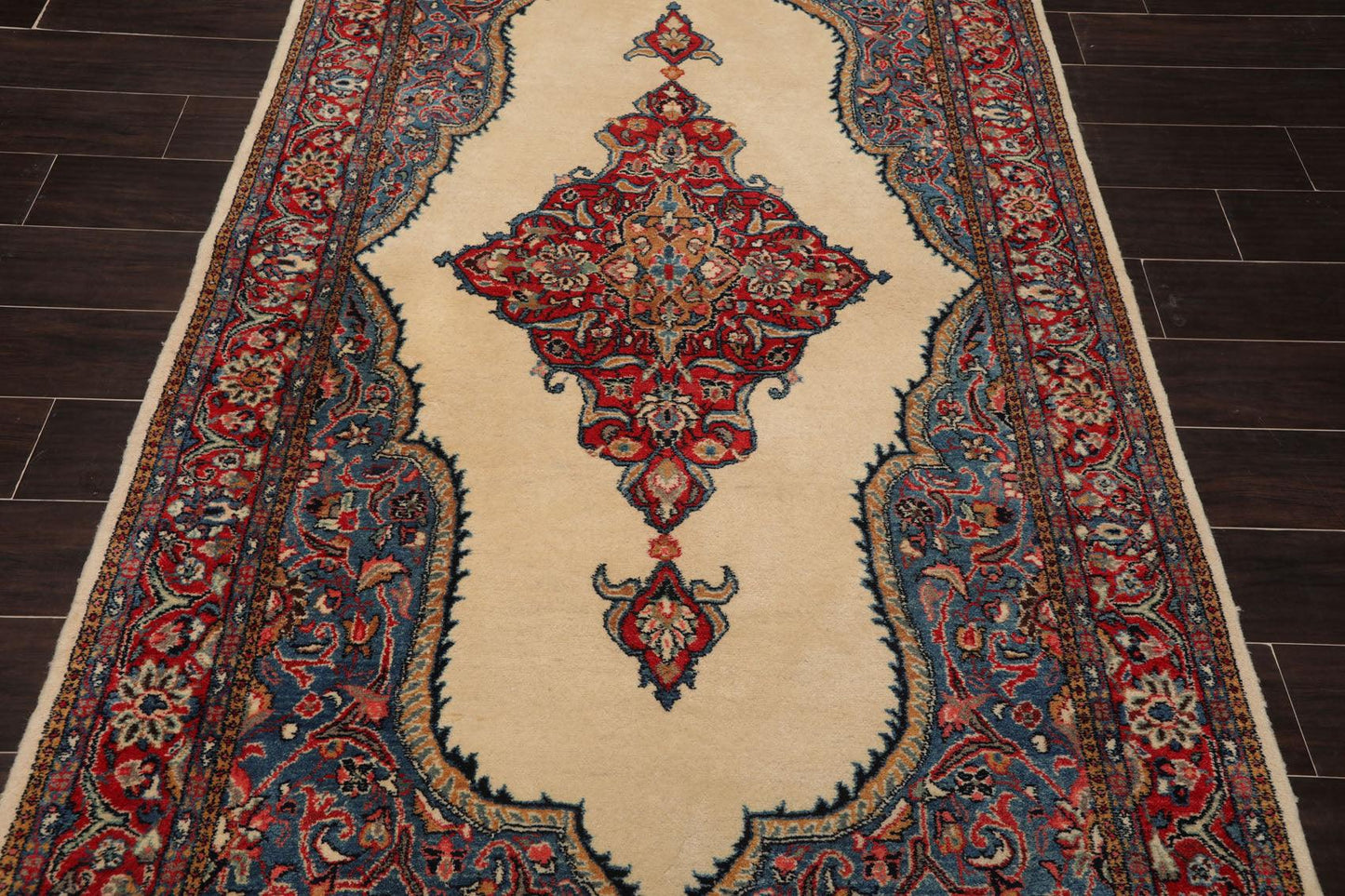 4'4" x 6'5" Hand Knotted 100% Wool Authentic Tabrizz Traditional Area Rug Ivory
