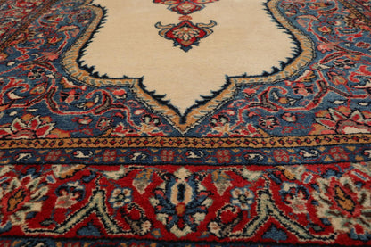 4'4" x 6'5" Hand Knotted 100% Wool Authentic Tabrizz Traditional Area Rug Ivory