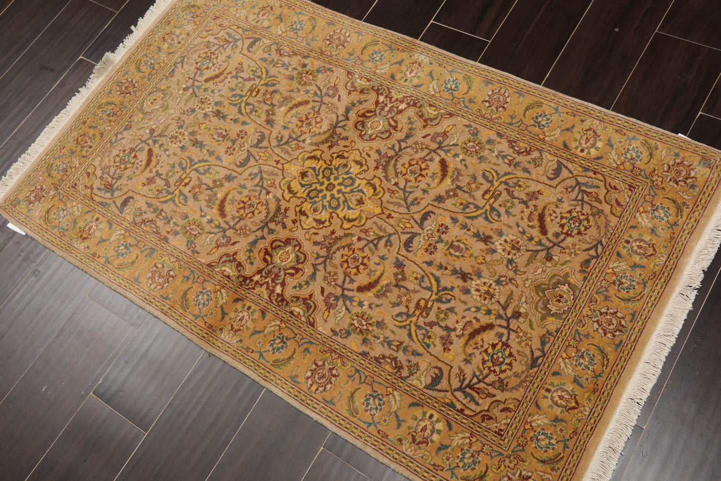 2'7" x 4'4" Hand Knotted 100% Wool Pak Persian 250 KPSI Oriental Area Rug Tan