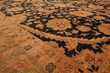11'8''x16'10'' Charcoal, Gold Palace Hand Knotted 100% Wool Chobi Peshawar Traditional Oriental Area Rug