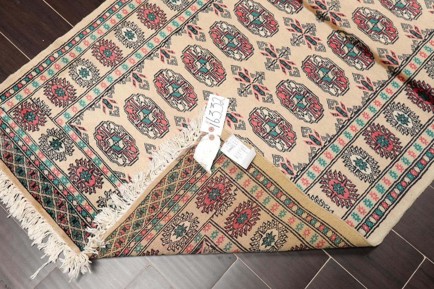 3'2" x 4'11” Hand Knotted Wool Bokhara with Silky Sheen Oriental Area Rug Beige