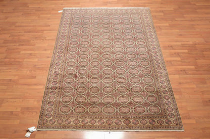 6x9 Beige, Rust Hand Knotted 100% Wool Kayseri Authentic Oushak Oriental Area Rug