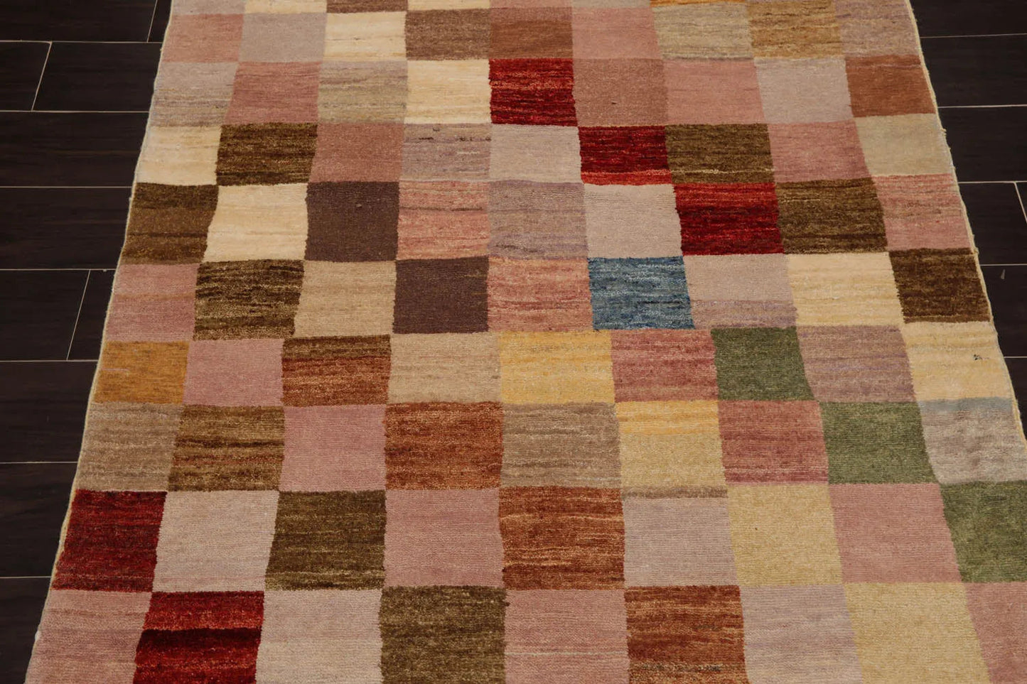 3'11''x5'10'' Beige, Gold Hand Knotted 100% Wool Peshawar Modern & Contemporary Oriental Area Rug