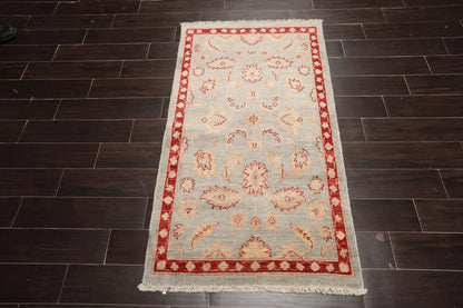 2'10''x4'10'' Blue, Rust Hand Knotted 100% Wool Chobi Peshawar Traditional Oriental Area Rug