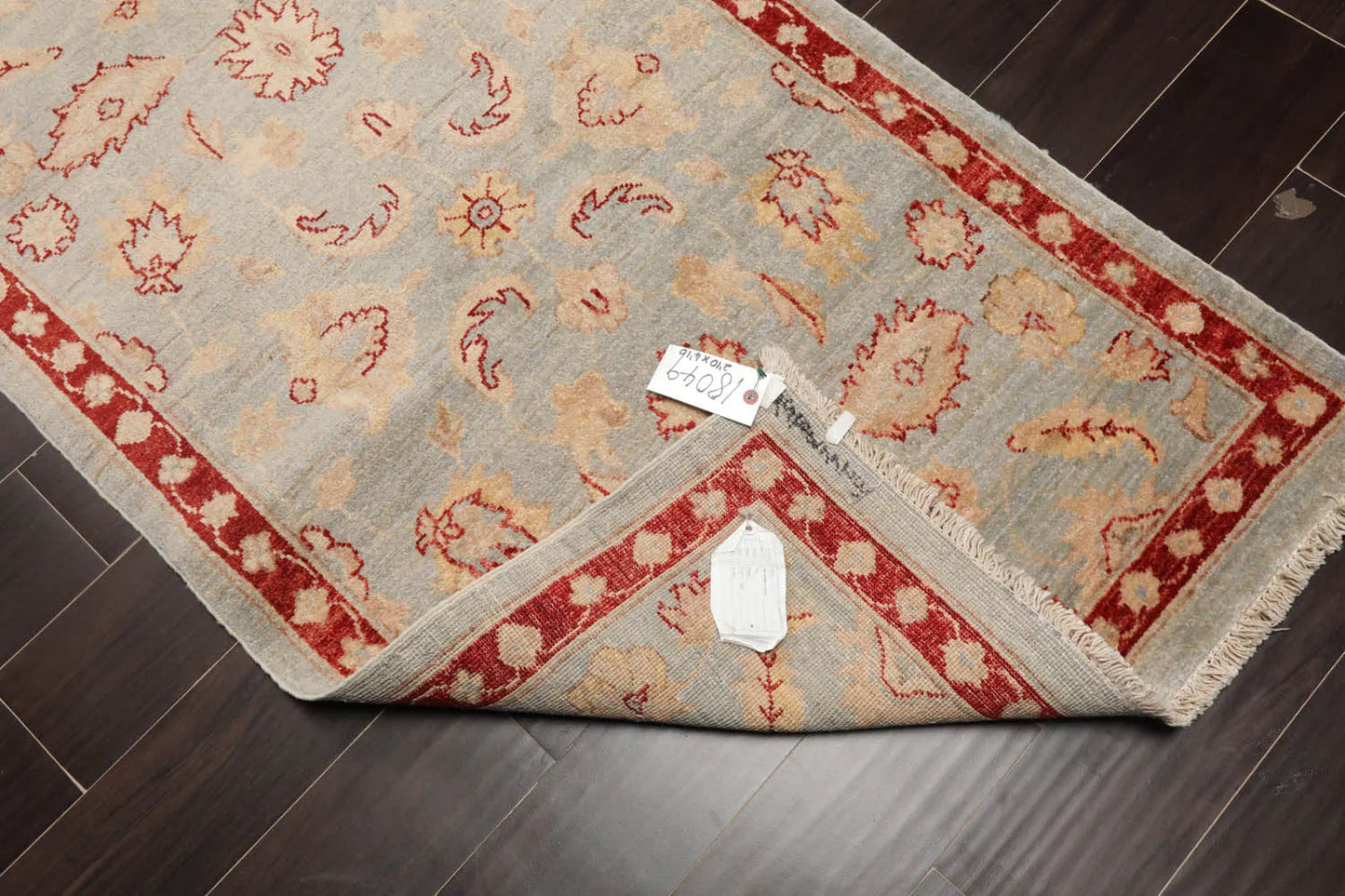 2'10''x4'10'' Blue, Rust Hand Knotted 100% Wool Chobi Peshawar Traditional Oriental Area Rug