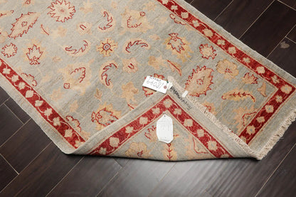 2'10''x4'10'' Blue, Rust Hand Knotted 100% Wool Chobi Peshawar Traditional Oriental Area Rug