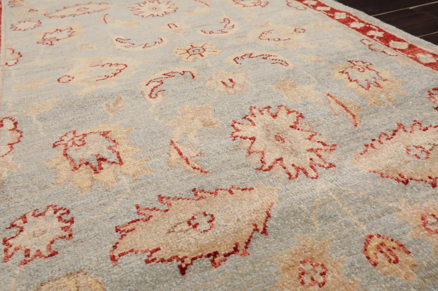 2'10''x4'10'' Blue, Rust Hand Knotted 100% Wool Chobi Peshawar Traditional Oriental Area Rug