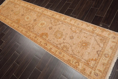 2'8''x10'8'' Tan, Caramel Hand Knotted 100% Wool Peshawar Traditional Oriental Area Rug Runner