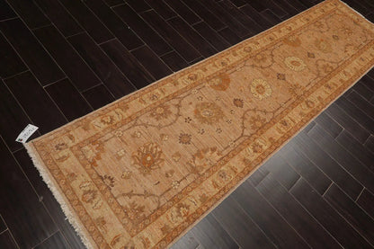 2'8''x10'8'' Tan, Caramel Hand Knotted 100% Wool Peshawar Traditional Oriental Area Rug Runner