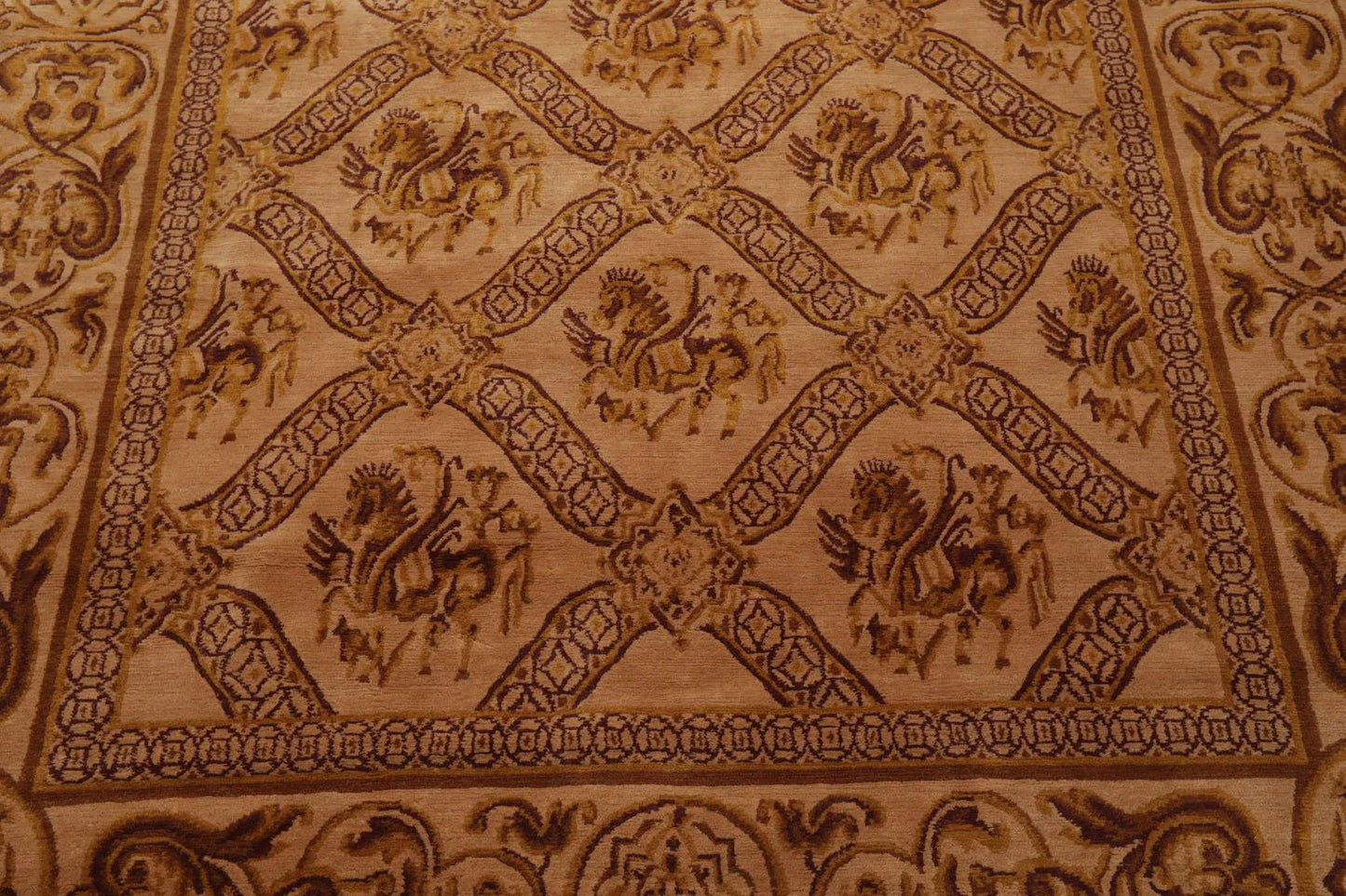 5'10'' x 8'6'' Hand Knotted Wool Tibetan Traditional Oriental Area Rug Caramel