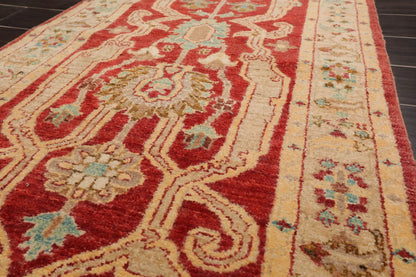2'9''x13'11'' Runner Rust,Beige Hand Knotted Persian 100% Wool Chobi Peshawar Traditional  Oriental Area Rug
