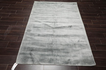4'8" x 6'7" Handmade 100% Viscose Modern Oriental Area Rug Light Blue