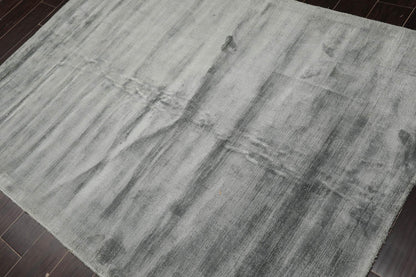 4'8" x 6'7" Handmade 100% Viscose Modern Oriental Area Rug Light Blue