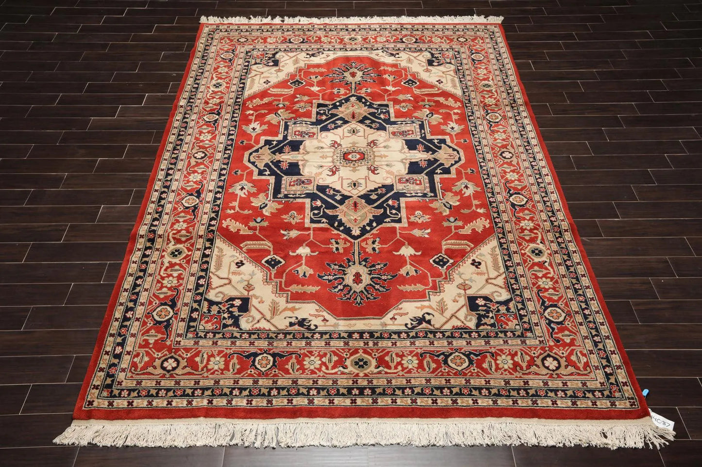 8'2'' x 11'9'' Hand Knotted 100% Wool Rare Romanian Herizz Area Rug Burnt Orange