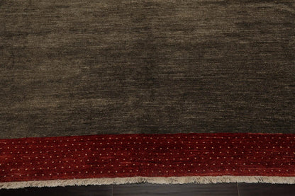 Square Mossy Gray,Rusty Red Hand Knotted Gabbeh 100% Wool Gabbeh Traditional  Oriental Area Rug