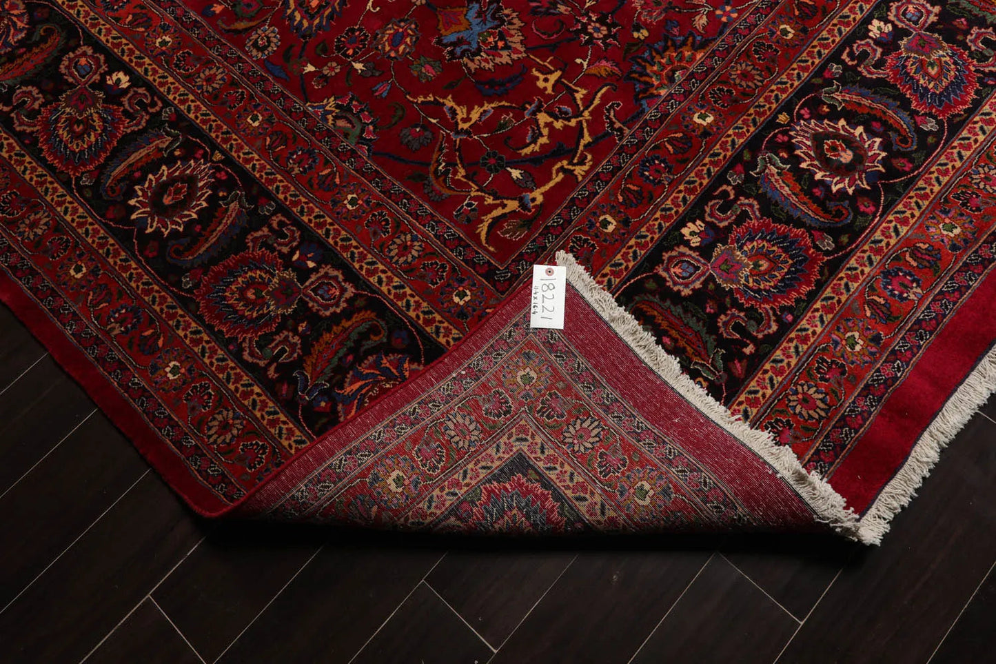 11'4''x16'4'' Palace Burgundy, Midnight Blue Hand Knotted Persian 100% Wool Mashad Traditional Oriental Area Rug