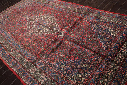 7x13 Coral, Ivory Hand Knotted 100% Wool Tabriz Traditional Oriental Area Rug