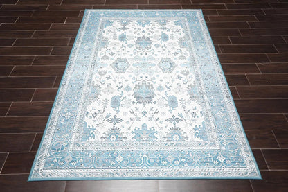 Multi Sizes  Machine Made Micro PrintedTraditional Oriental Area Rug Gray,Teal Color