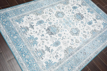 Multi Sizes  Machine Made Micro PrintedTraditional Oriental Area Rug Gray,Teal Color