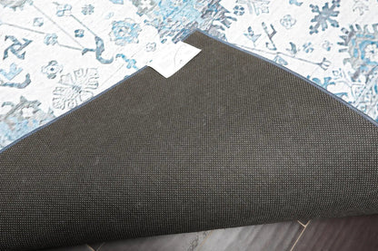 Multi Sizes  Machine Made Micro PrintedTraditional Oriental Area Rug Gray,Teal Color