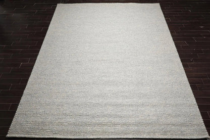 10’ x 14’ Modern Berber Textured Thick Pile Area Rug Ash Gray Hand Woven Wool