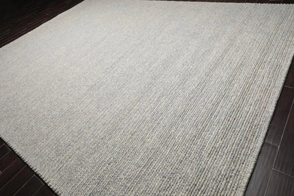 10’ x 14’ Modern Berber Textured Thick Pile Area Rug Ash Gray Hand Woven Wool