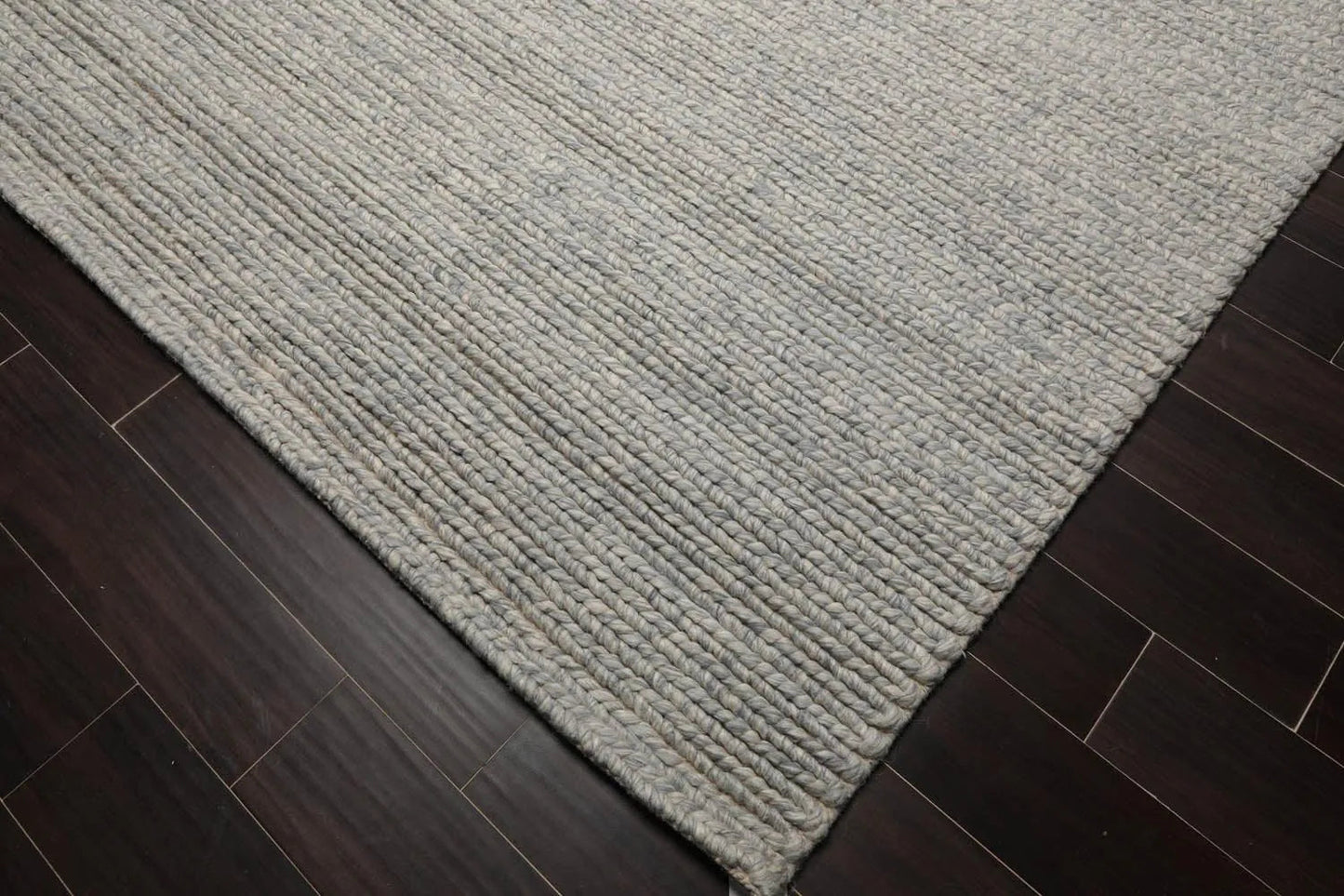 10’ x 14’ Modern Berber Textured Thick Pile Area Rug Ash Gray Hand Woven Wool