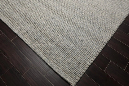10’ x 14’ Modern Berber Textured Thick Pile Area Rug Ash Gray Hand Woven Wool
