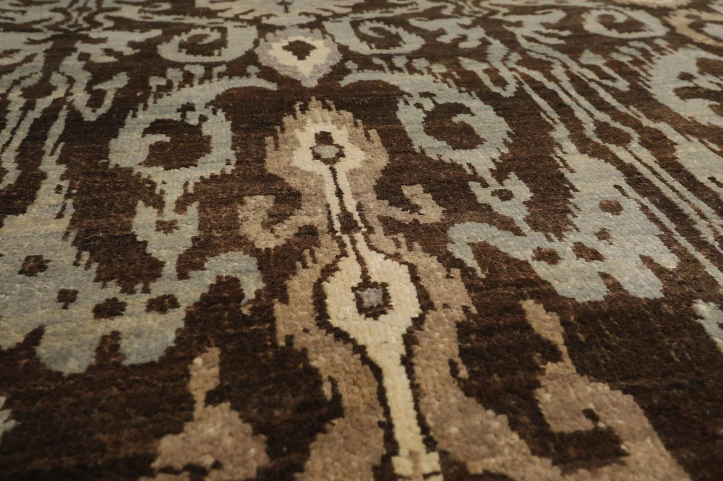 8x10 Brown Hand Knotted Tibetan 100% Wool Transitional Oriental Area Rug